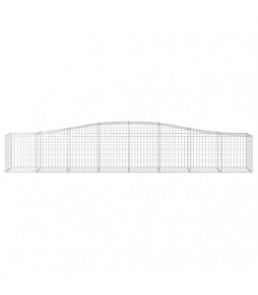 vidaXL Arched Gabion Baskets 10 pcs 400x50x60/80 cm Galvanised Iron