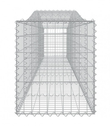 vidaXL Arched Gabion Baskets 10 pcs 400x50x60/80 cm Galvanised Iron