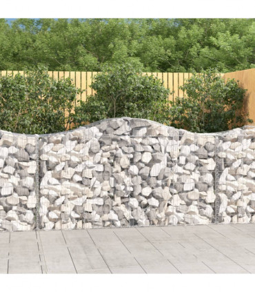 vidaXL Arched Gabion Baskets 12 pcs 200x50x100/120 cm Galvanised Iron