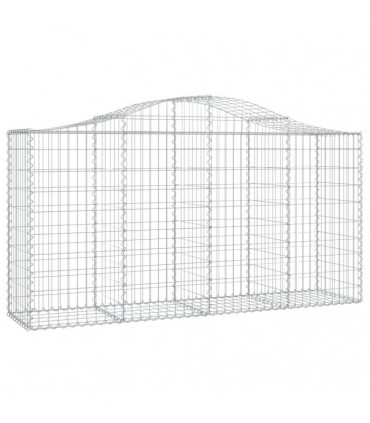 vidaXL Arched Gabion Baskets 12 pcs 200x50x100/120 cm Galvanised Iron
