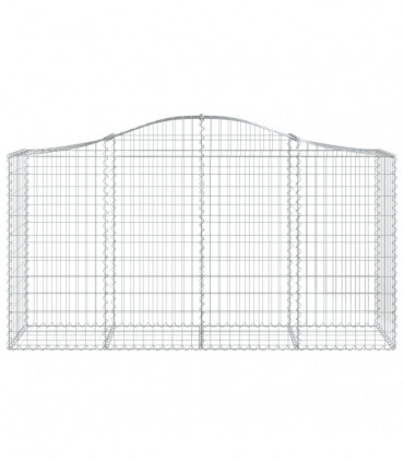 vidaXL Arched Gabion Baskets 12 pcs 200x50x100/120 cm Galvanised Iron