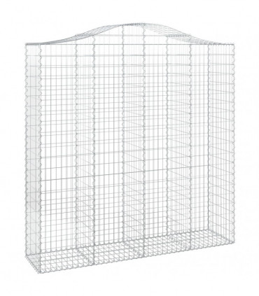 vidaXL Arched Gabion Baskets 2 pcs 200x50x200/220 cm Galvanised Iron