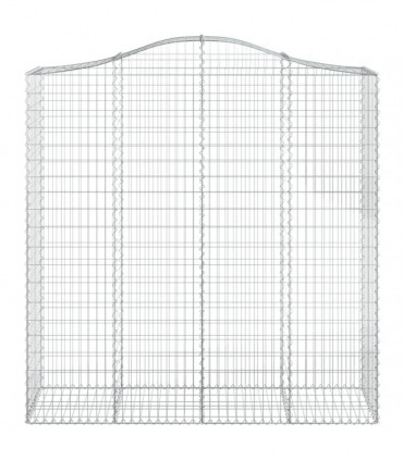 vidaXL Arched Gabion Baskets 2 pcs 200x50x200/220 cm Galvanised Iron