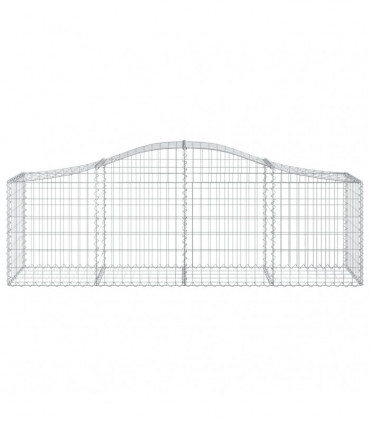 vidaXL Arched Gabion Baskets 2 pcs 200x50x60/80 cm Galvanised Iron