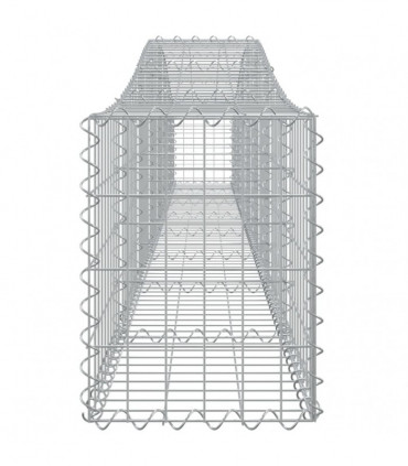 vidaXL Arched Gabion Baskets 2 pcs 400x30x40/60 cm Galvanised Iron