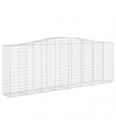 vidaXL Arched Gabion Baskets 2 pcs 400x50x140/160 cm Galvanised Iron