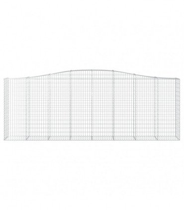 vidaXL Arched Gabion Baskets 2 pcs 400x50x140/160 cm Galvanised Iron