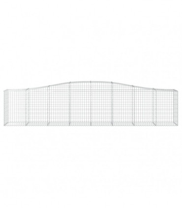 vidaXL Arched Gabion Baskets 25 pcs 400x50x80/100 cm Galvanised Iron