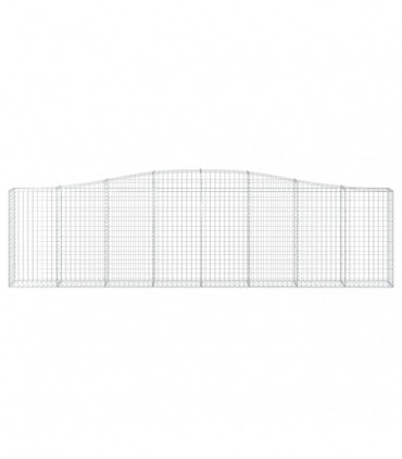 vidaXL Arched Gabion Baskets 5 pcs 400x30x100/120 cm Galvanised Iron