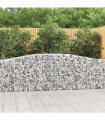 vidaXL Arched Gabion Baskets 7 pcs 400x30x80/100 cm Galvanised Iron