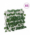 vidaXL Artificial Grape Leaf Trellis Expandable Green 5 pcs 190x60 cm