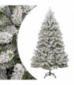 vidaXL Artificial Hinged Christmas Tree with Flocked Snow 270 cm
