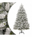 vidaXL Artificial Hinged Christmas Tree with Flocked Snow 300 cm