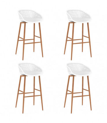 vidaXL Bar Chairs 4 pcs White