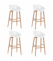 vidaXL Bar Chairs 4 pcs White