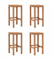 vidaXL Bar Stools 4 pcs Solid Teak Wood