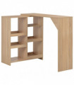 vidaXL Bar Table with Moveable Shelf Oak 138x39x110 cm