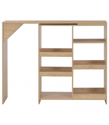 vidaXL Bar Table with Moveable Shelf Oak 138x39x110 cm