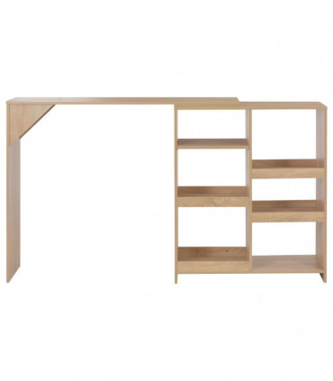 vidaXL Bar Table with Moveable Shelf Oak 138x39x110 cm