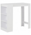 vidaXL Bar Table with Shelf White 110x50x103 cm