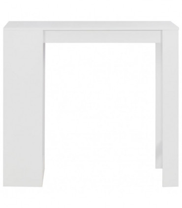vidaXL Bar Table with Shelf White 110x50x103 cm