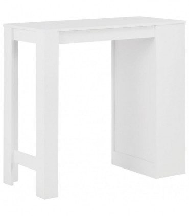 vidaXL Bar Table with Shelf White 110x50x103 cm