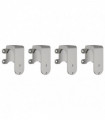 vidaXL Barn Door Bypass Brackets 4 pcs for Round Rails Stainless Steel