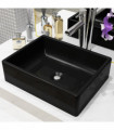 vidaXL Basin Ceramic Rectangular Black 41x30x12 cm