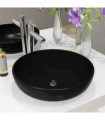 vidaXL Basin Ceramic Round Black 42x12 cm