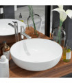 vidaXL Basin Round Ceramic White 41.5x13.5 cm