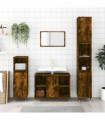 vidaXL Bathroom Cabinet Smoked Oak 30x30x100 cm Engineered Wood