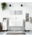vidaXL Bathroom Cabinet with Mirror White Engineered Wood