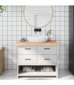vidaXL Bathroom Countertop 100x60x(2-6) cm Untreated Solid Wood