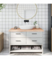 vidaXL Bathroom Countertop 120x60x(2-6) cm Untreated Solid Wood