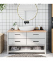 vidaXL Bathroom Countertop 140x60x(2-4) cm Untreated Solid Wood