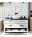 vidaXL Bathroom Countertop Dark Brown 100x50x2 cm Treated Solid Wood
