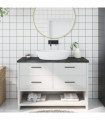 vidaXL Bathroom Countertop Dark Brown 120x50x(2-4) cm Treated Solid Wood