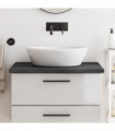 vidaXL Bathroom Countertop Dark Brown 80x50x(2-4) cm Treated Solid Wood