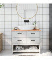 vidaXL Bathroom Countertop Light Brown 100x30x2 cm Treated Solid Wood