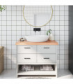 vidaXL Bathroom Countertop Light Brown 100x40x(2-6)cm Treated Solid Wood