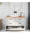 vidaXL Bathroom Countertop Light Brown 120x60x(2-4)cm Treated Solid Wood