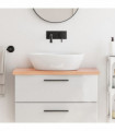 vidaXL Bathroom Countertop Light Brown 80x40x(2-4) cm Treated Solid Wood