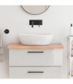 vidaXL Bathroom Countertop Light Brown 80x50x(2-4) cm Treated Solid Wood