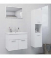 vidaXL Bathroom Furniture Set White Engineered Wood