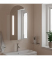 vidaXL Bathroom Mirror Cabinet with LED Light Arched White 42x13x70 cm