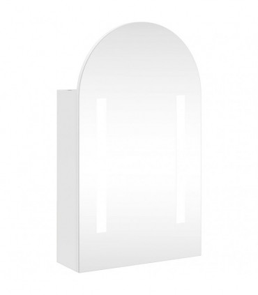 vidaXL Bathroom Mirror Cabinet with LED Light Arched White 42x13x70 cm