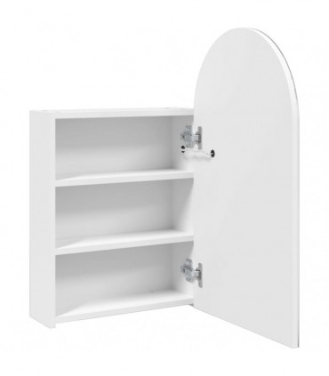 vidaXL Bathroom Mirror Cabinet with LED Light Arched White 42x13x70 cm