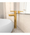 vidaXL Bathroom Mixer Tap Gold 12x30 cm