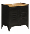 vidaXL Bathroom Sink Cabinet 55x35x60 cm Iron and Solid Wood Mango