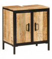 vidaXL Bathroom Sink Cabinet 55x35x60 cm Solid Wood Mango and Iron